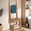 Chaise porte-serviettes en bambou