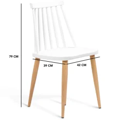 Chaises à barreaux blanches style scandinave