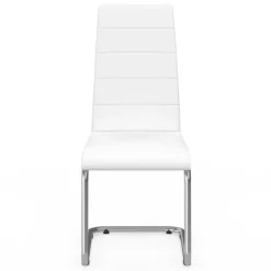Chaises blanches de salle à manger
