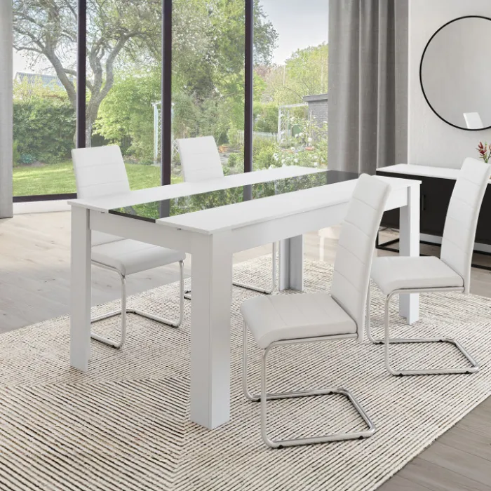Chaises blanches design pour salle à manger MIA