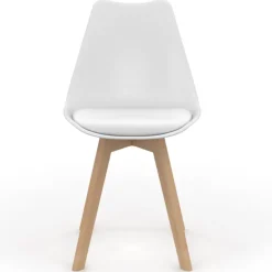 Chaises blanches scandinaves salle à manger : lot de 8