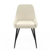 Chaises confortables en velours beige avec accoudoirs