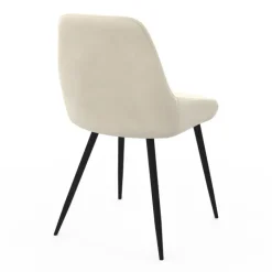 Chaises confortables en velours beige avec accoudoirs