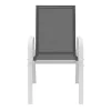 Chaises de jardin empilables blanc et gris : lot de 4