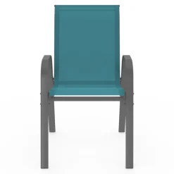 Chaises de jardin empilables bleu canard : lot de 6