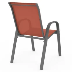 Chaises de jardin empilables terracotta - lot de 6