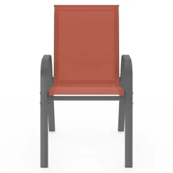 Chaises de jardin empilables terracotta - lot de 6
