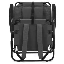 Chaises de plage pliantes gris anthracite avec dossier inclinable