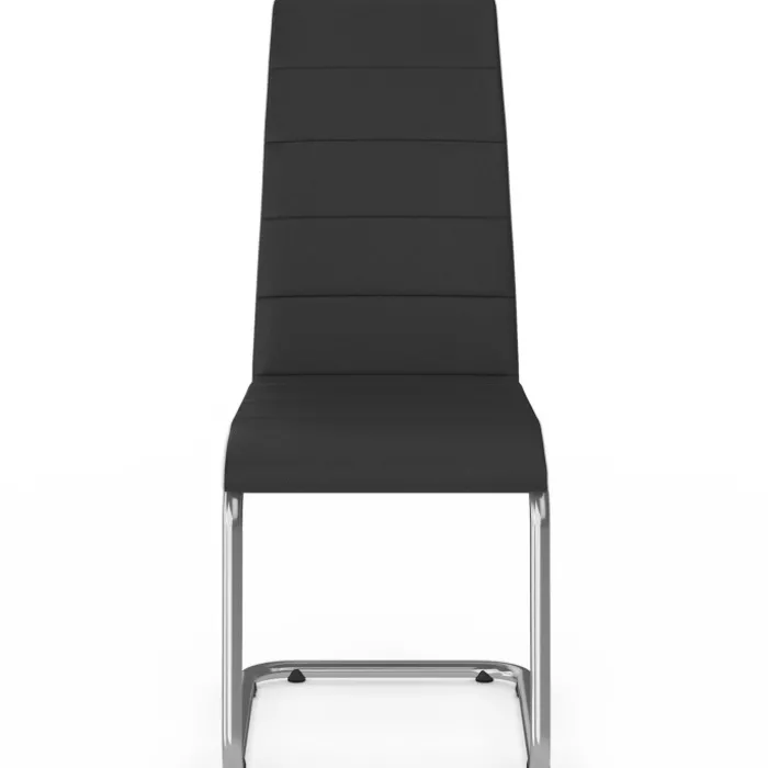 Chaises de salle à manger noires liseré blanc