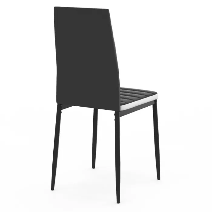 Chaises de salle à manger noires et blanches ROMANE