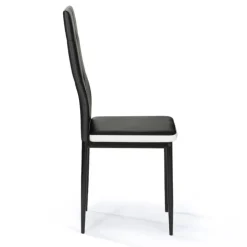 Chaises de salle à manger noires et blanches avec strass