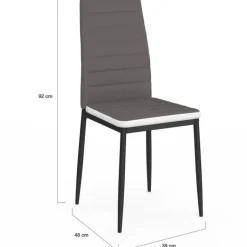 Chaises de salle à manger grises et blanches ROMANE