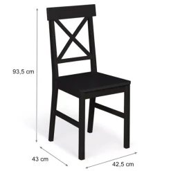 Chaises en bois noir lot de 4
