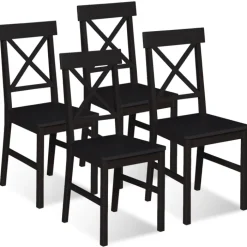 Chaises en bois noir lot de 4
