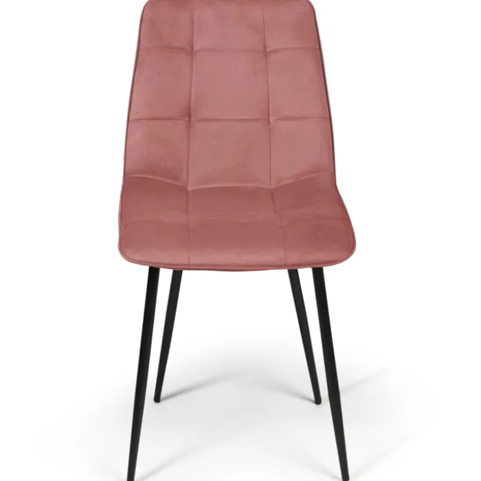 Chaises en velours mix color (bleu, jaune et rose) : lot de 4