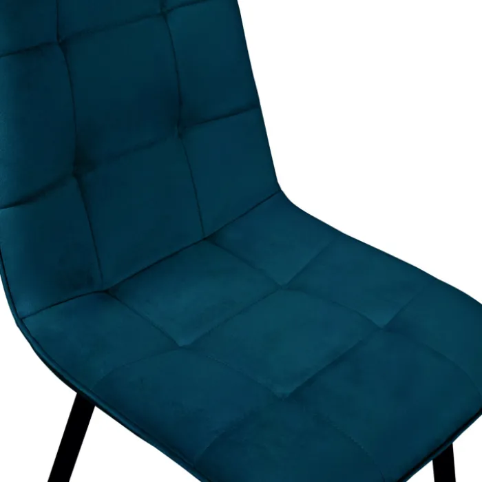 Chaises en velours mix color (bleu, jaune et rose) : lot de 4