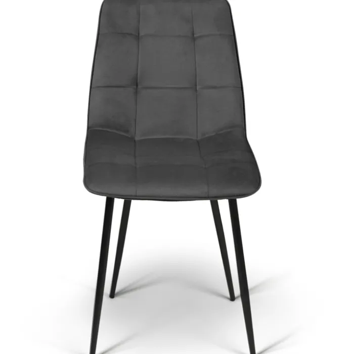 Chaises en velours multicolore terracotta, gris foncé et beige