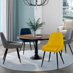 Chaises en velours multicolor avec demi-accoudoirs