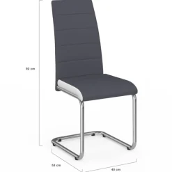 Chaises grises et blanches design pour salle à manger