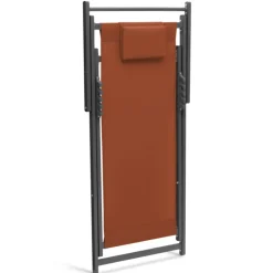 Chaises longues terracotta pliables