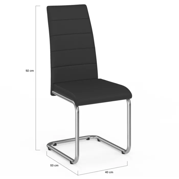Chaises noires design pour salle à manger MIA
