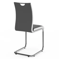 Chaises pieds métal chromé blanches et grises