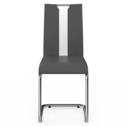 Chaises pieds métal chromé blanches et grises