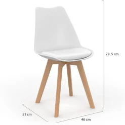 Chaises scandinaves 4 couleurs : gris foncé, gris clair, blanc et jaune