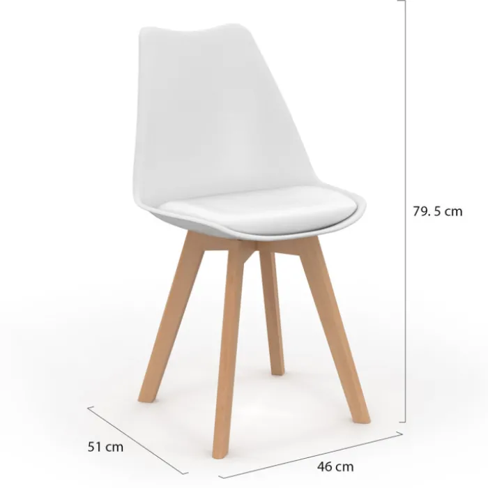Chaises scandinaves 4 couleurs : gris foncé, gris clair, blanc et jaune