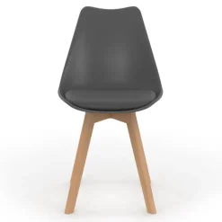 Chaises scandinaves 4 couleurs : gris foncé, gris clair, blanc et jaune