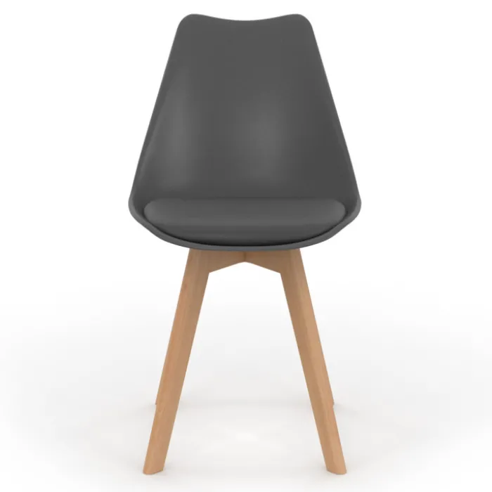 Chaises scandinaves 4 couleurs : gris foncé, gris clair, blanc et jaune