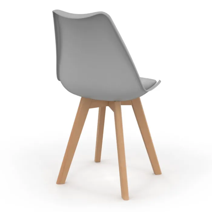Chaises scandinaves 4 couleurs : gris foncé, gris clair, blanc et jaune