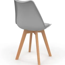 Chaises scandinaves 4 couleurs : blanc x2, gris clair x2, gris foncé x2 et noir x2