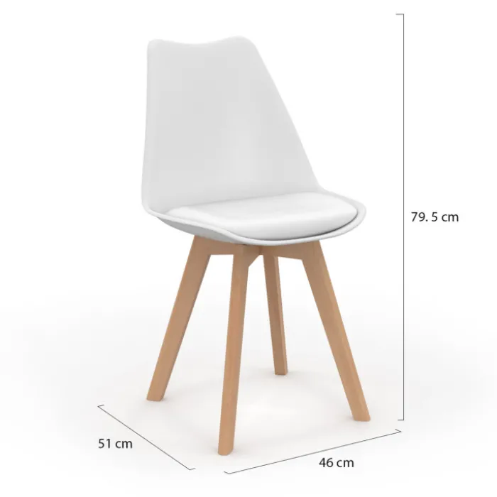 Chaises scandinaves 4 couleurs : gris foncé, gris clair, noir et blanc