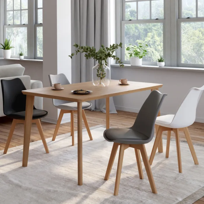 Chaises scandinaves 4 couleurs : gris foncé, gris clair, noir et blanc