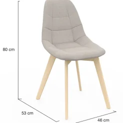 Chaises scandinaves beiges pieds en bois