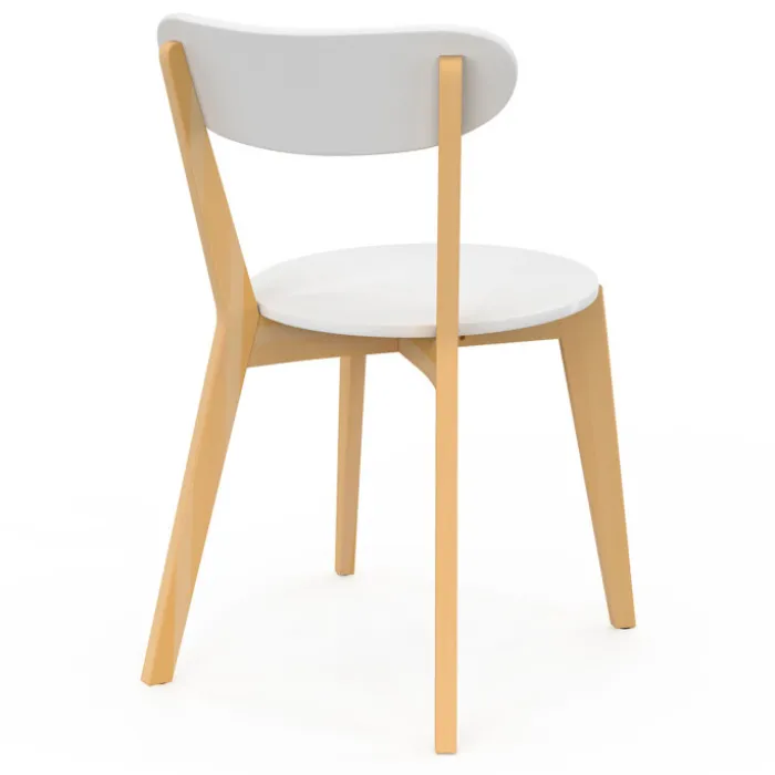 Chaises scandinaves bicolores blanc et bois