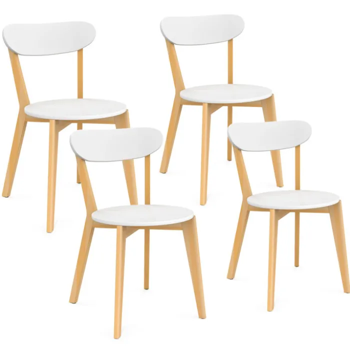 Chaises scandinaves bicolores blanc et bois