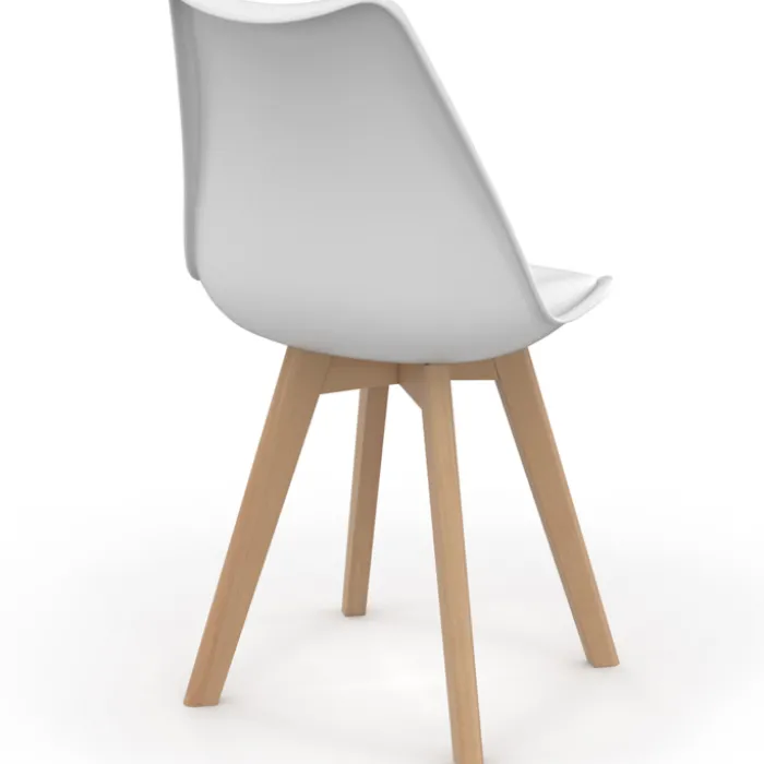 Chaises scandinaves bleu canard et blanc