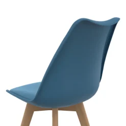 Chaises scandinaves bleu canard et blanc