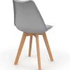 Chaises scandinaves grises avec coussin