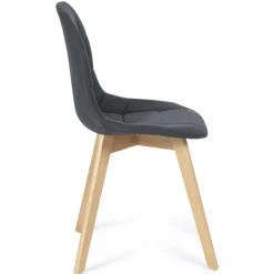 Chaises scandinaves grises pieds en bois