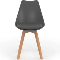 Chaises scandinaves grises avec coussin