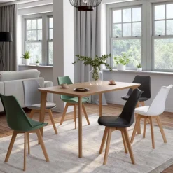 Chaises scandinaves mix color vertes, grises et blanches