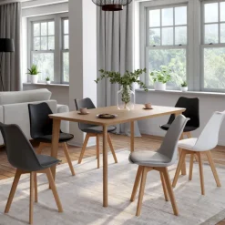 Chaises scandinaves mix color grises, blanches et noires
