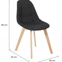 Chaises scandinaves noires pieds en bois