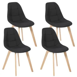 Chaises scandinaves noires pieds en bois