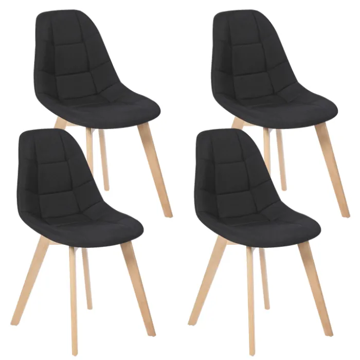Chaises scandinaves noires pieds en bois