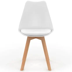 Chaises scandinaves rose pastel, gris, blanc avec coussin