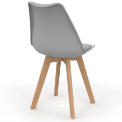 Chaises scandinaves rose pastel, gris, blanc avec coussin